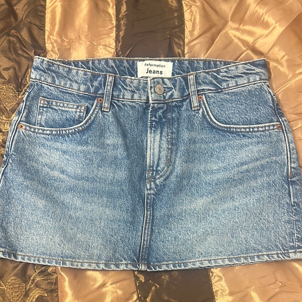 Reformation Blue Mini Skirt for Casual Days